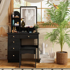 Set da toeletta con specchio e lampada, tavolo da trucco per la casa con sgabello