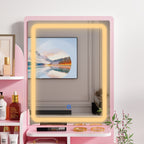 Set da toeletta con specchio e lampada, tavolo da trucco per la casa con sgabello