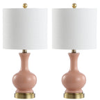 Lampada da tavolo a LED in vetro/metallo Vermont 22, bianca (set da 2) di JONATHAN Y