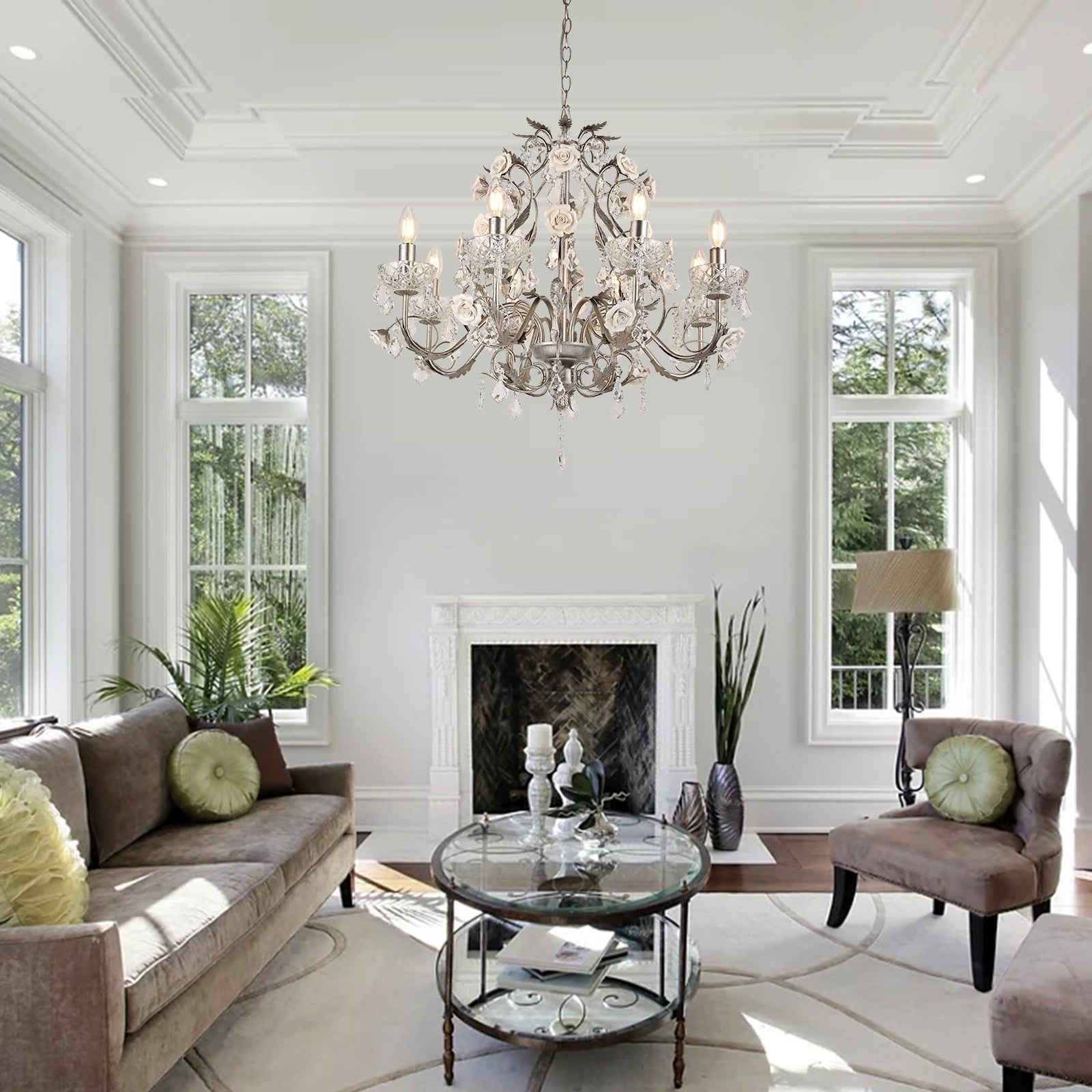 Bellissimo ed elegante lampadario decorativo vintage Crystal Palace in cristallo rosa