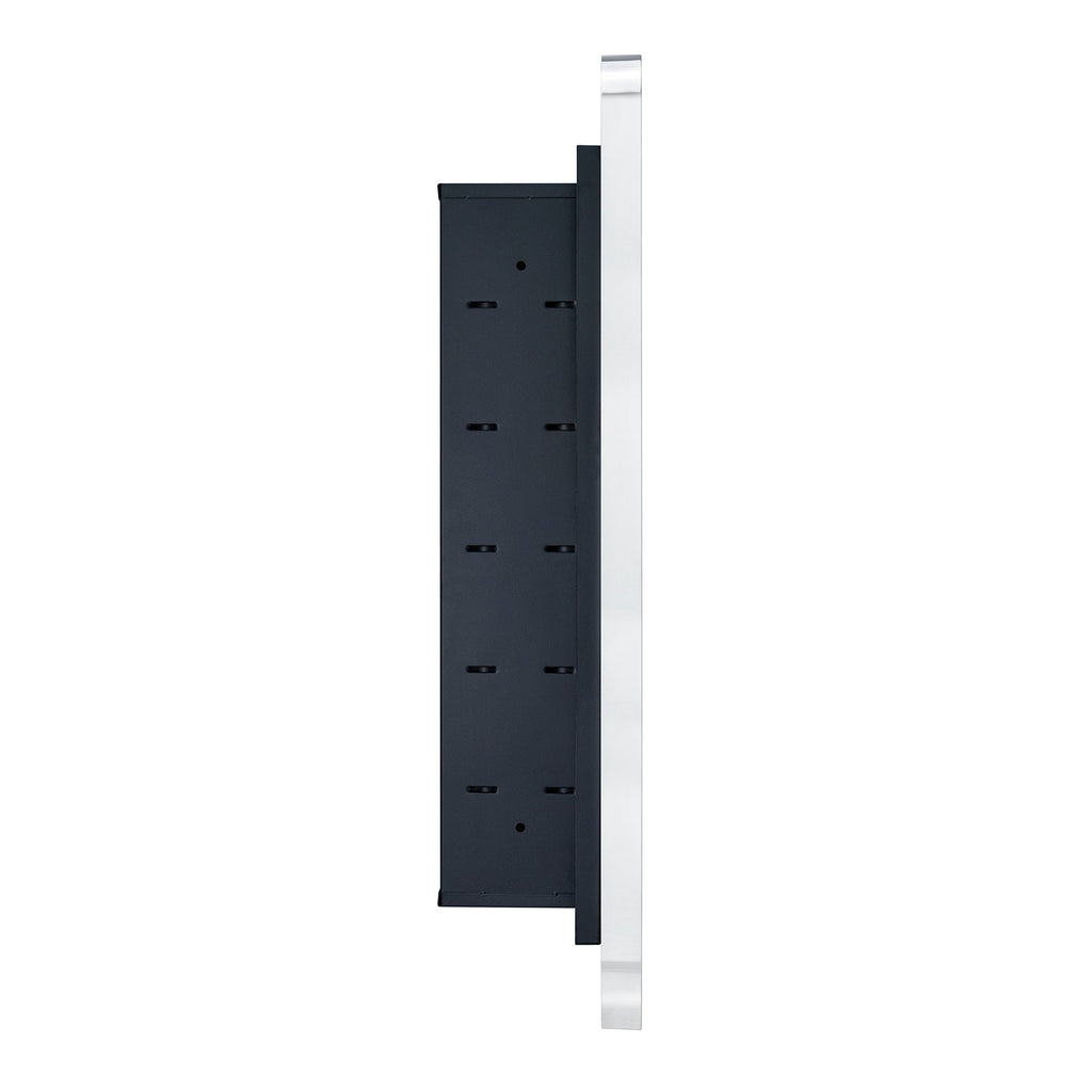 Mobiletto porta medicinali con cornice incassata TEHOME WH, specchio e ripiani regolabili