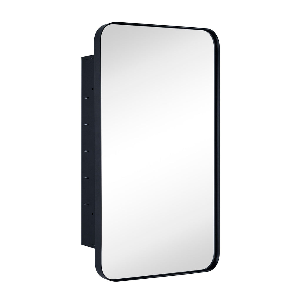 Mobiletto porta medicinali con cornice incassata TEHOME WH, specchio e ripiani regolabili