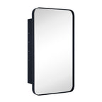 Mobiletto porta medicinali con cornice incassata TEHOME WH, specchio e ripiani regolabili