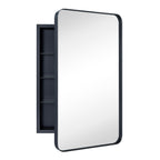 Mobiletto porta medicinali con cornice incassata TEHOME WH, specchio e ripiani regolabili