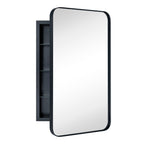 Mobiletto porta medicinali con cornice incassata TEHOME WH, specchio e ripiani regolabili