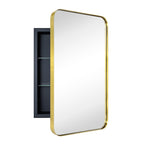 Mobiletto porta medicinali con cornice incassata TEHOME WH, specchio e ripiani regolabili