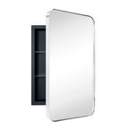 Mobiletto porta medicinali con cornice incassata TEHOME WH, specchio e ripiani regolabili