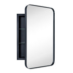 Mobiletto porta medicinali con cornice incassata TEHOME WH, specchio e ripiani regolabili