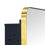 Mobiletto porta medicinali con cornice incassata TEHOME WH, specchio e ripiani regolabili