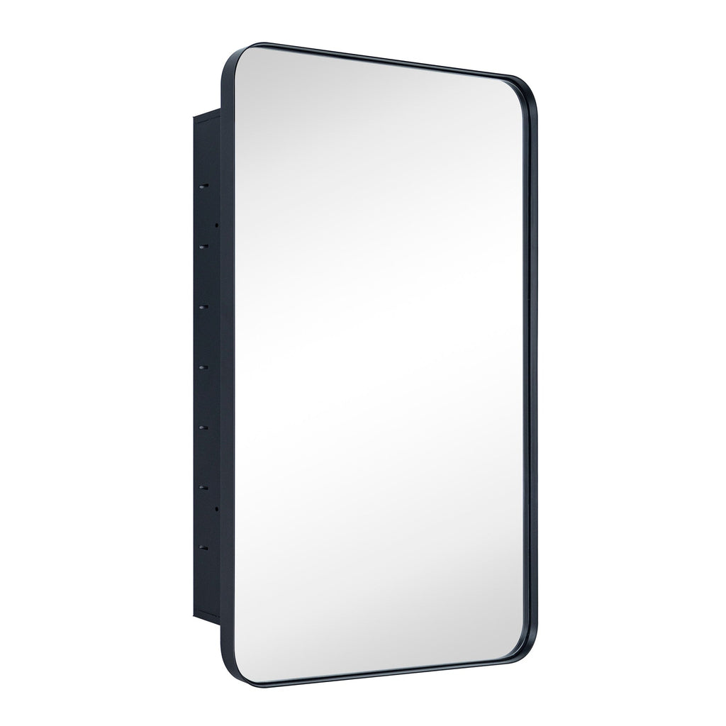 Mobiletto porta medicinali con cornice incassata TEHOME WH, specchio e ripiani regolabili