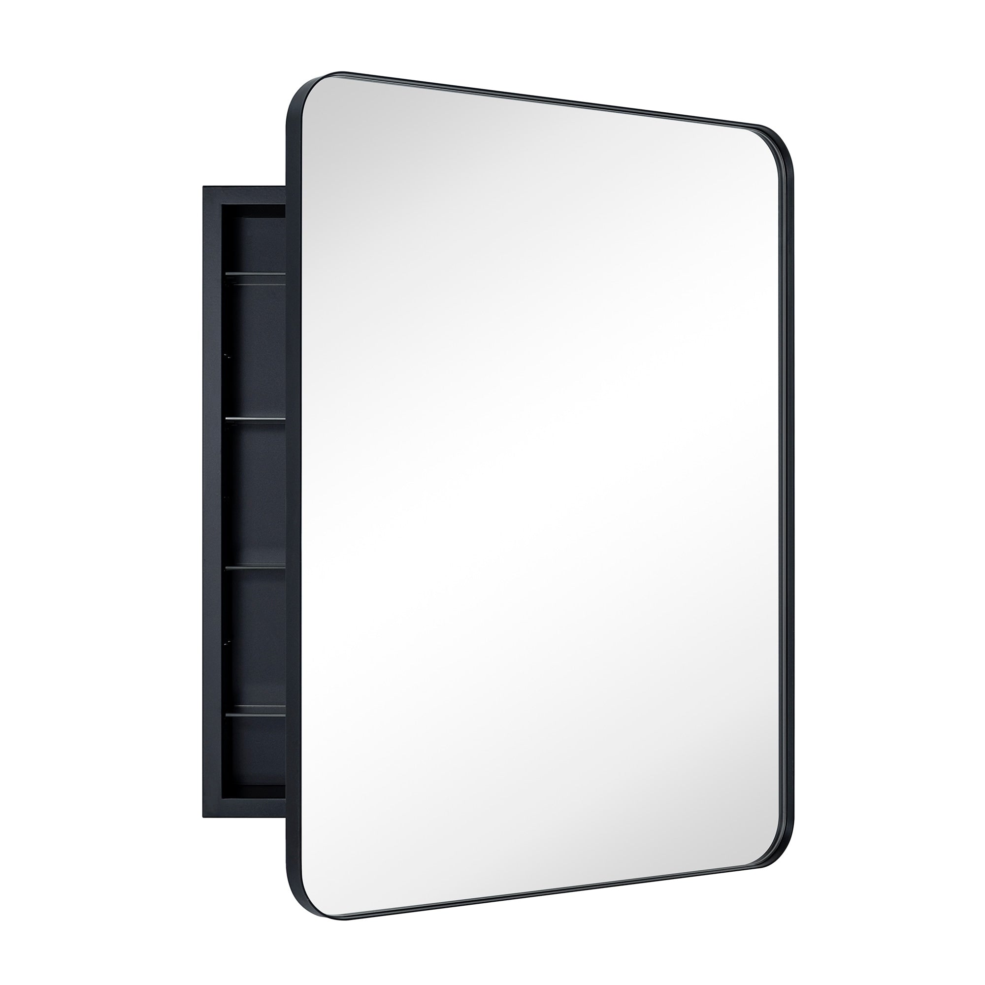 Mobiletto porta medicinali con cornice incassata TEHOME WH, specchio e ripiani regolabili