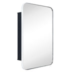Mobiletto porta medicinali con cornice incassata TEHOME WH, specchio e ripiani regolabili