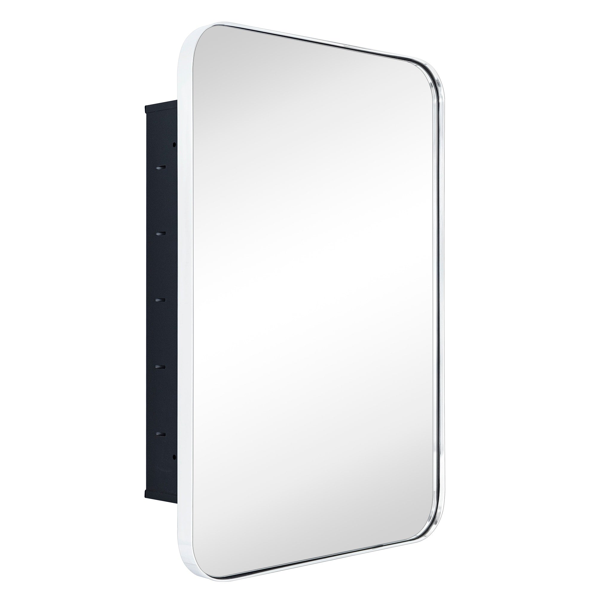 Mobiletto porta medicinali con cornice incassata TEHOME WH, specchio e ripiani regolabili