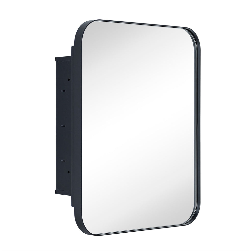 Mobiletto porta medicinali con cornice incassata TEHOME WH, specchio e ripiani regolabili