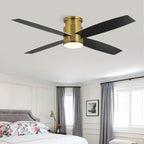 Ventilatore da soffitto a filo WINGBO da 44/52 pollici con luci e telecomando, 4 pale reversibili