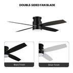 Ventilatore da soffitto a filo WINGBO da 44/52 pollici con luci e telecomando, 4 pale reversibili