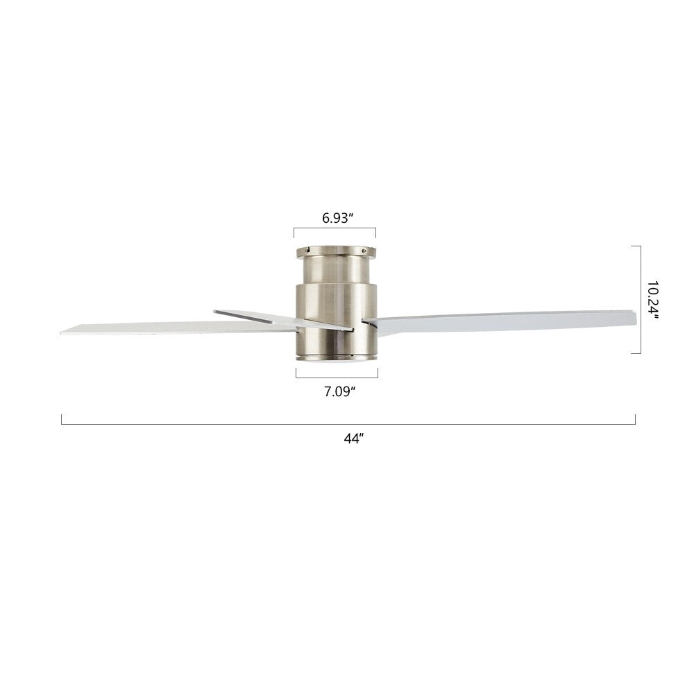Ventilatore da soffitto a filo WINGBO da 44/52 pollici con luci e telecomando, 4 pale reversibili