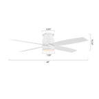 Ventilatore da soffitto a filo WINGBO da 44/52 pollici con luci e telecomando, 4 pale reversibili