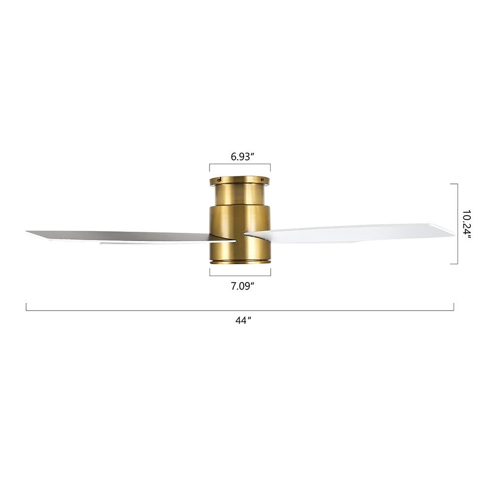 Ventilatore da soffitto a filo WINGBO da 44/52 pollici con luci e telecomando, 4 pale reversibili