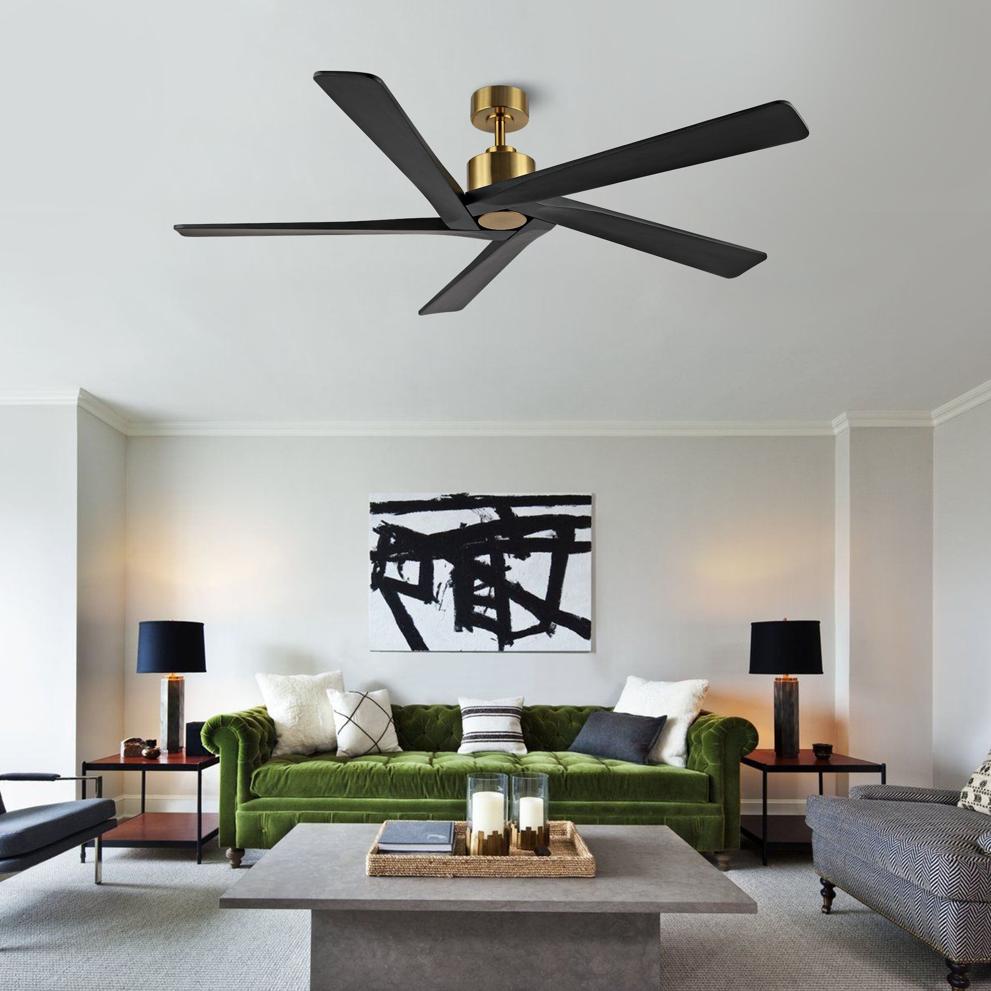 Ventilatore da soffitto per interni con motore CC WINGBO da 54 pollici senza luci - N/D