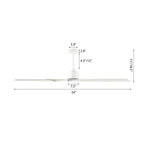 Ventilatore da soffitto per interni con motore CC WINGBO da 54 pollici senza luci - N/D