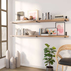 Wallniture Forte 72 in Mensole sospese, 2 pezzi, bruciato, legno