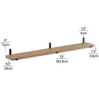 Wallniture Forte 72 in Mensole sospese, 2 pezzi, bruciato, legno
