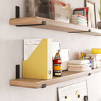 Wallniture Forte 72 in Mensole sospese, 2 pezzi, bruciato, legno