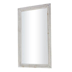 Specchio da parete rettangolare in legno rustico intagliato con perline, 48 x 28 - Specchio 48 x 28