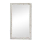 Specchio da parete rettangolare in legno rustico intagliato con perline, 48 x 28 - Specchio 48 x 28