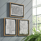 Wonderstow - Set di 3 decorazioni murali nere/beige