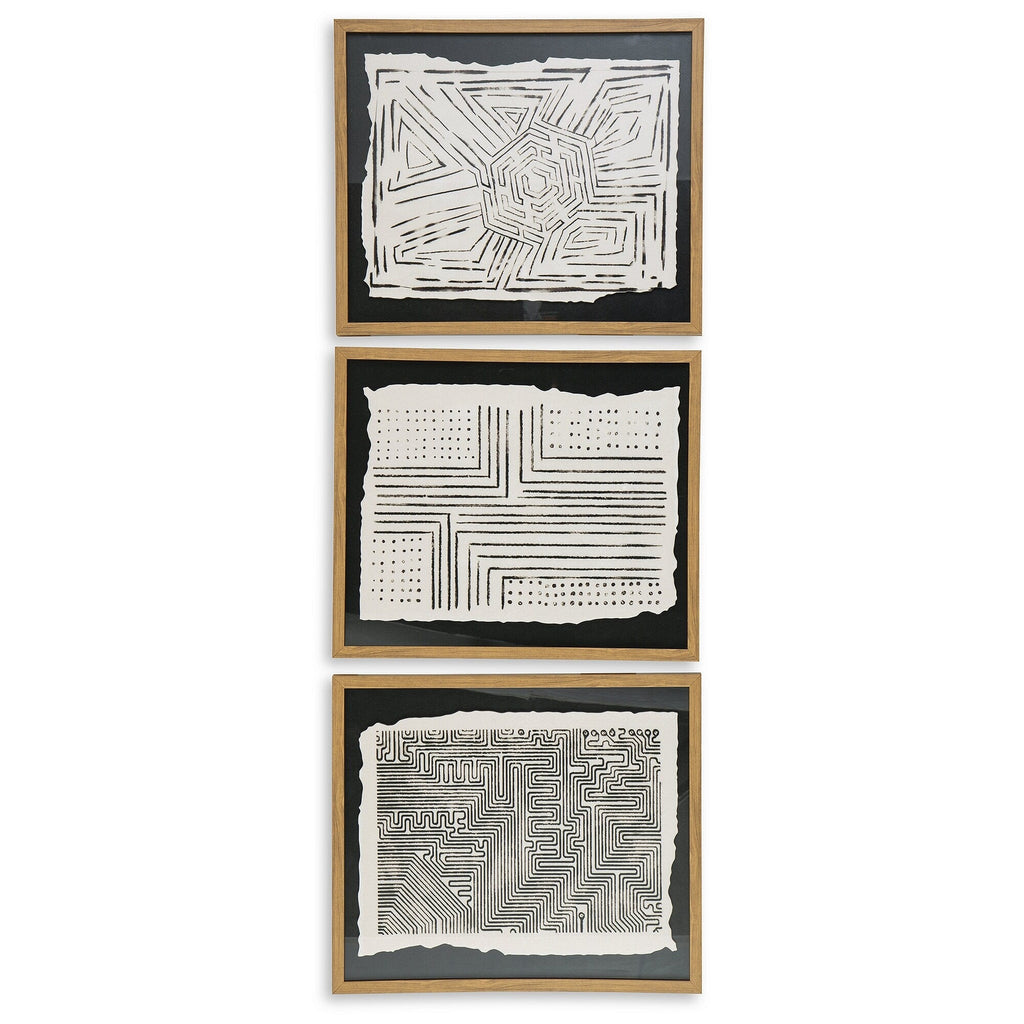 Wonderstow - Set di 3 decorazioni murali nere/beige