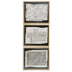 Wonderstow - Set di 3 decorazioni murali nere/beige