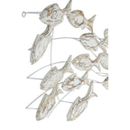 Decorazione murale per la casa a forma di pesce in legno fatto a mano con effetto anticato marrone - Bianco - Roche River Decor