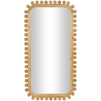 Specchio da parete in legno con cornice perlinata - Marrone - Roche River Decor