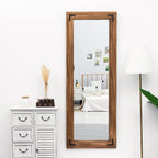 Specchio da terra a figura intera con cornice in legno rustico stile fattoria - 65x24