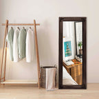 Specchio da terra a figura intera con cornice in legno rustico stile fattoria - 65x24