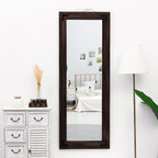 Specchio da terra a figura intera con cornice in legno rustico stile fattoria - 65x24