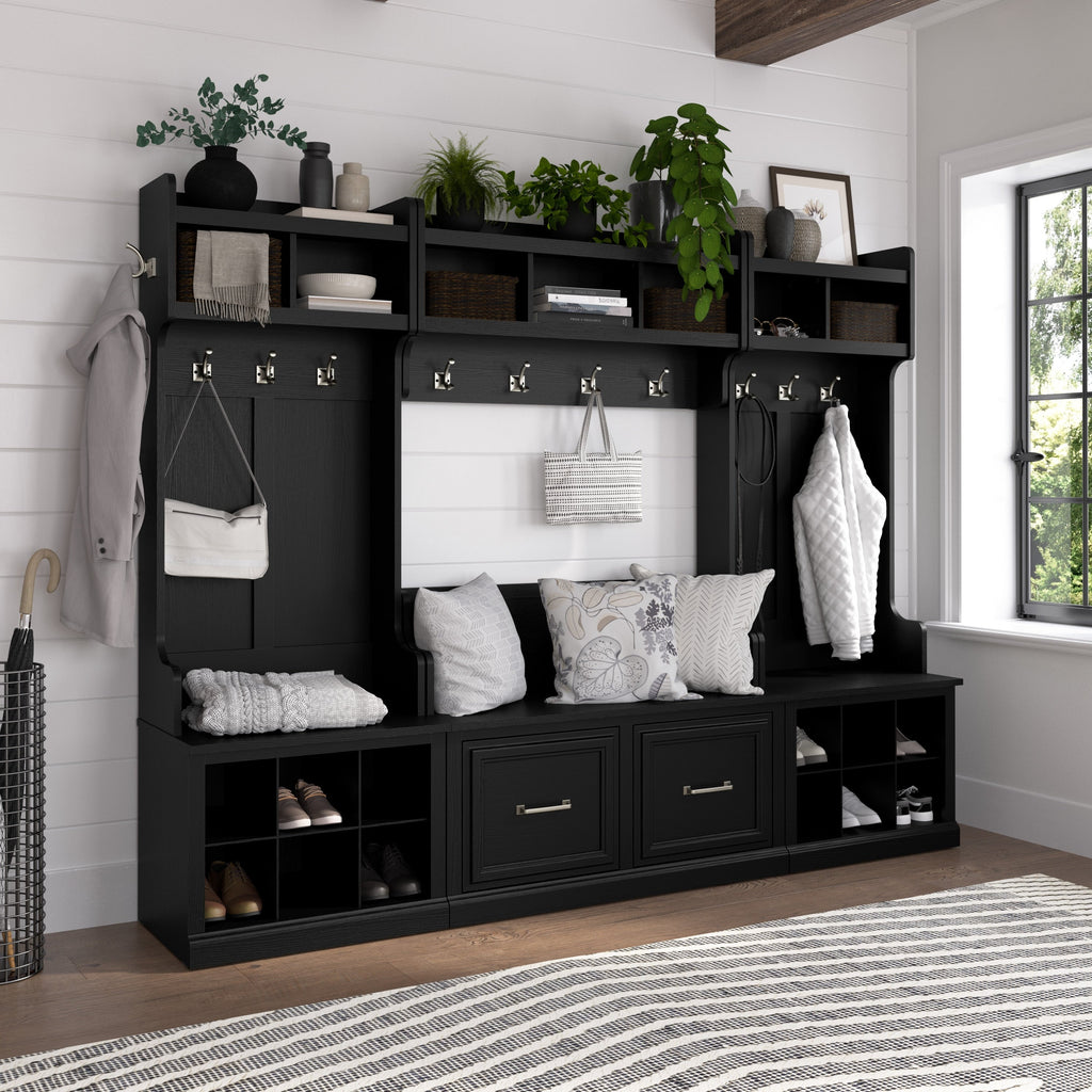 Appendiabiti da parete Woodland 40W con ripiano di Bush Furniture