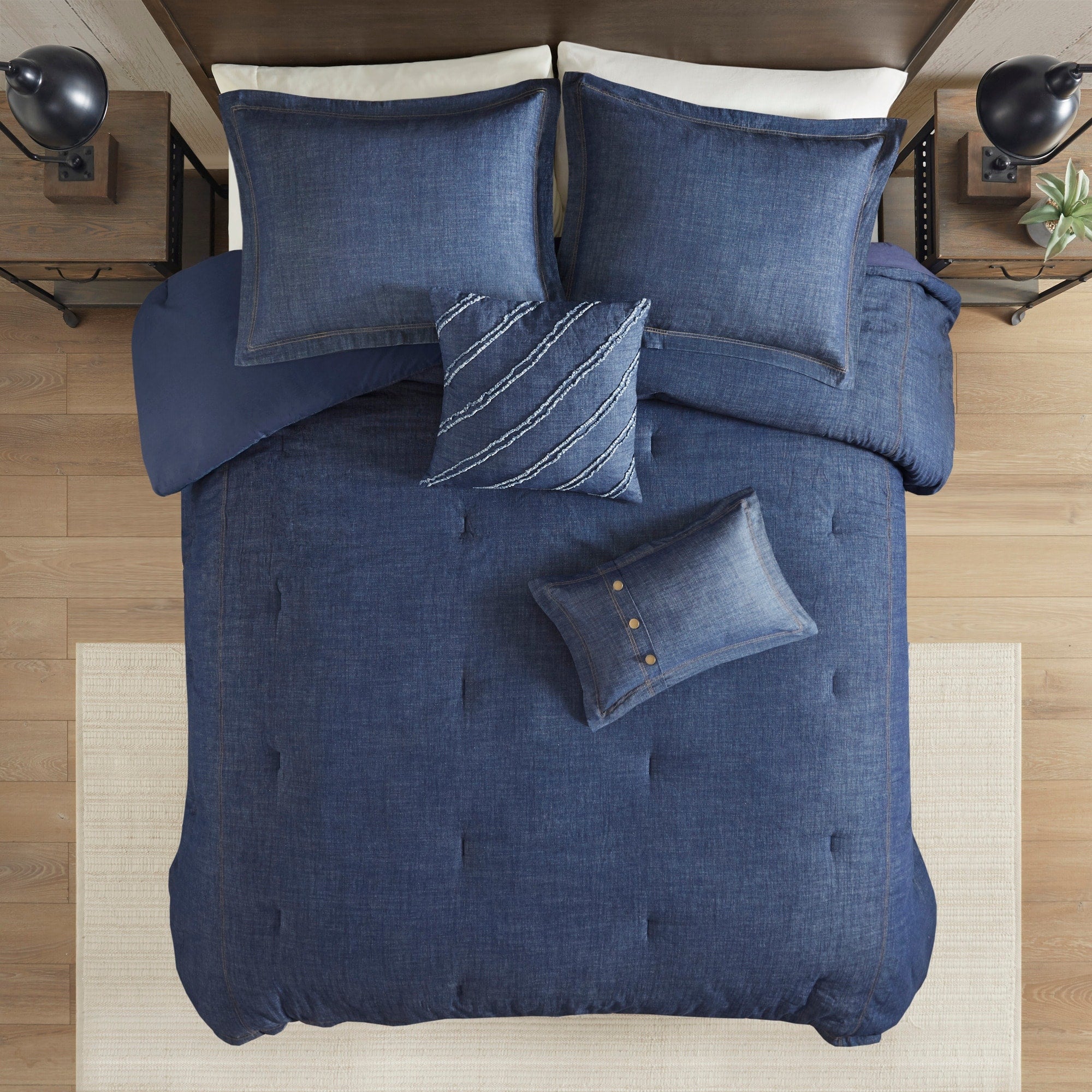 Set di piumoni in denim oversize e imbottito Woolrich Perry Blue