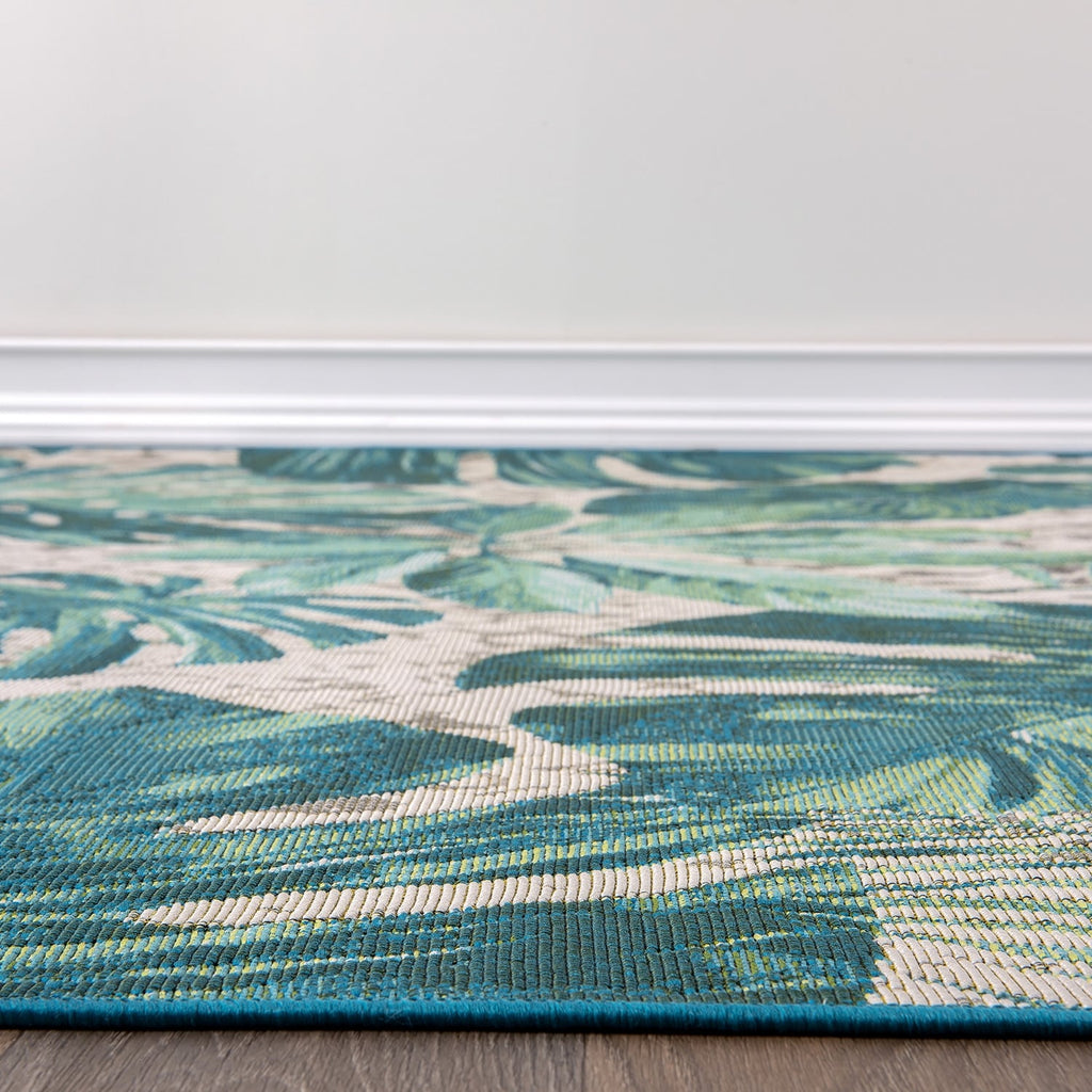 Tappeto da interno/esterno con motivi floreali tropicali contemporanei della World Rug Gallery