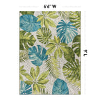 Tappeto da interno/esterno con motivi floreali tropicali contemporanei della World Rug Gallery