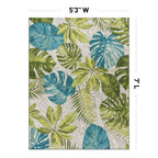Tappeto da interno/esterno con motivi floreali tropicali contemporanei della World Rug Gallery