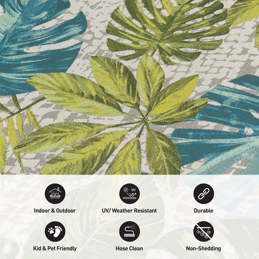 Tappeto da interno/esterno con motivi floreali tropicali contemporanei della World Rug Gallery
