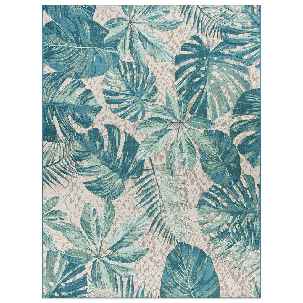 Tappeto da interno/esterno con motivi floreali tropicali contemporanei della World Rug Gallery