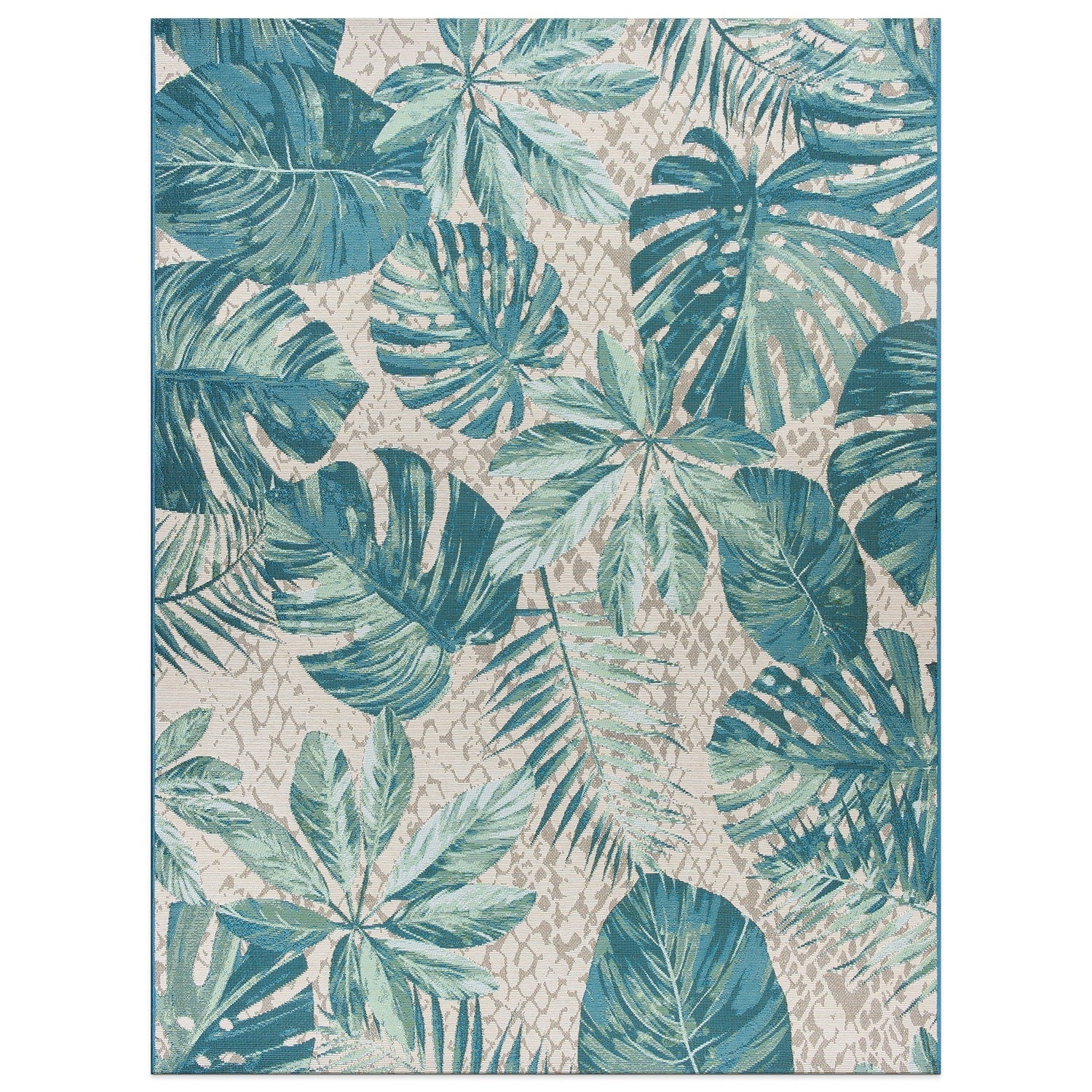 Tappeto da interno/esterno con motivi floreali tropicali contemporanei della World Rug Gallery