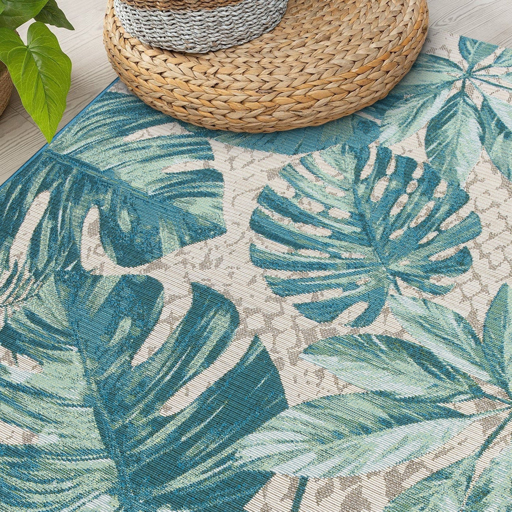 Tappeto da interno/esterno con motivi floreali tropicali contemporanei della World Rug Gallery
