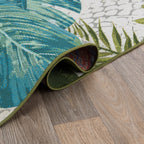 Tappeto da interno/esterno con motivi floreali tropicali contemporanei della World Rug Gallery