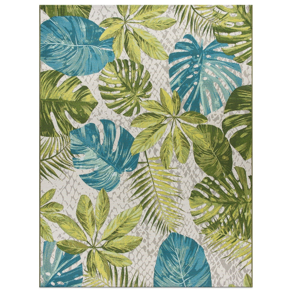 Tappeto da interno/esterno con motivi floreali tropicali contemporanei della World Rug Gallery