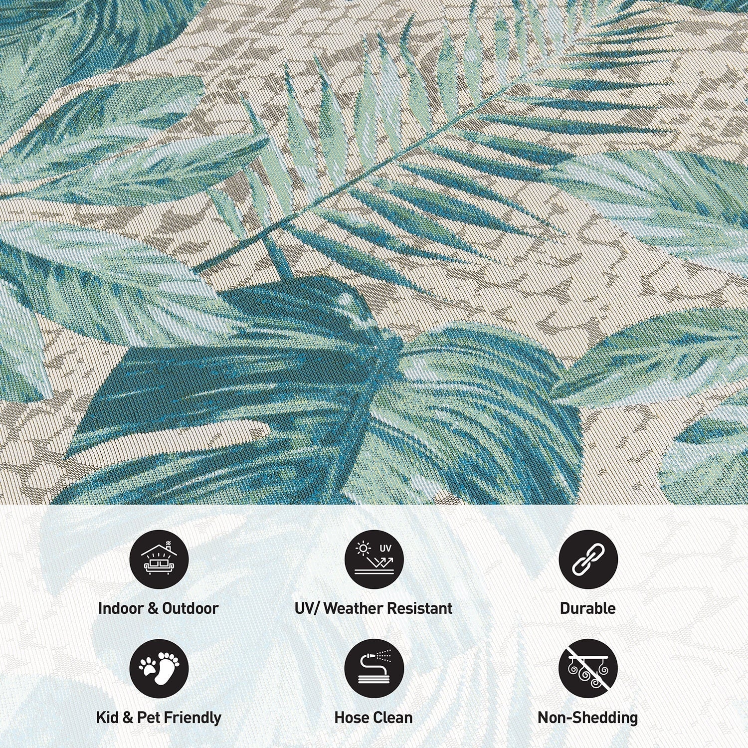 Tappeto da interno/esterno con motivi floreali tropicali contemporanei della World Rug Gallery